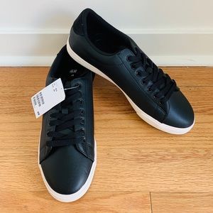 Brand New Black Leather Low Top Sneakers